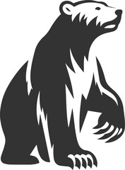 Silhouette of a polar bear animal vector black illustration