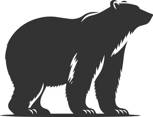 Silhouette of a polar bear animal vector black illustration drawing