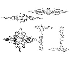 set of decorative elements