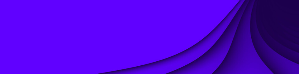 Purple abstract banner with 3d wavy texture and gradient shades, dynamic curve shapes. Folds with shadows