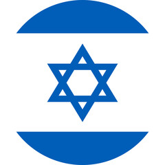 israel flag simple icon in round or circle shape	