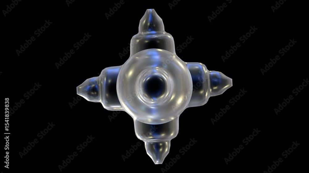 Poster glowing transparent shape rotation isolated on black background