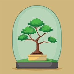 vector illustration of a bonsai tree