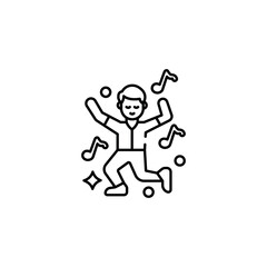 Dancer icon design with white background stock illustration