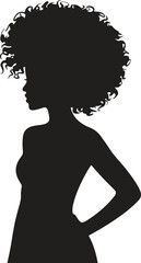 Silhouette of Woman with Afro. Fashion, beauty, identity, profile, hair. Vector illustration on white background