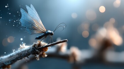 Enchanting butterfly emerges serene forest macro photography magical atmosphere close-up nature's wonders