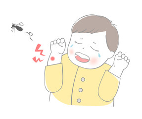 Obraz premium 赤ちゃん 虫刺され