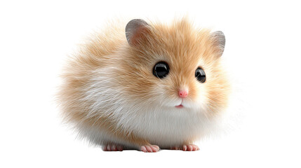 Cute fluffy hamster sitting in a playful pose with a soft expression