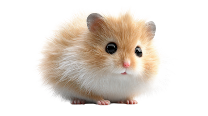 Cute fluffy hamster sitting in a playful pose with a soft expression