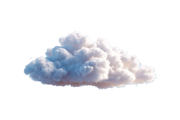Fluffy white cloud floating against transparent background