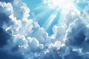 Clouds from above, with soft sunlight breaking through, ideal for a tranquil background