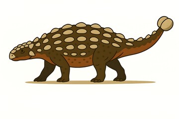 Cartoon Dinosaur Character Illustration: Playful Prehistoric Reptile Artwork
