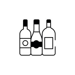 Wine Bottles icon design with white background stock illustration
