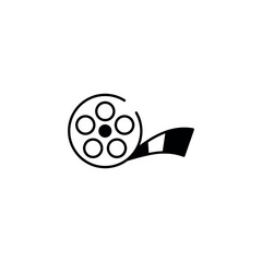 Film Roll Cinema icon design with white background stock illustration