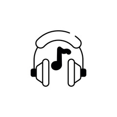 Handsfree Music icon design with white background stock illustration