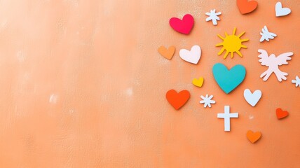 Colorful children's drawings of the Trinity