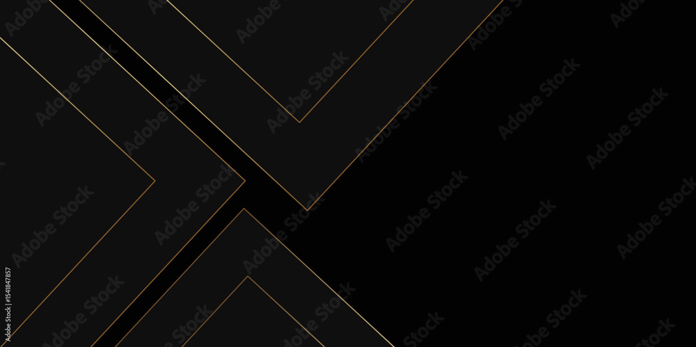 Poster black and golden vector futuristic tech glow and shinning line simple modern abstract background. ve