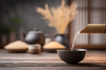 Chinese Baijiu liquor culture and liquor making craftsman concept