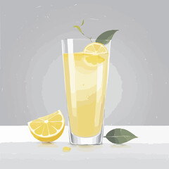 glass of lemonade with lemon