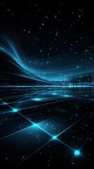 Futuristic, glowing, dark space-like landscape