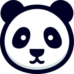 Fototapeta premium Cute Panda Face Vector Illustration Cartoon Animal Head Logo
