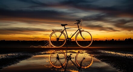 bicycle on sunset