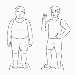 comparison between fat and thin, after the diet process.
vektor