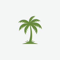 Discover a bold, minimalist palm tree logo in lime green on a deep brown backdrop. Clean, symmetrical tropical design perfect for branding, apparel, or summer-themed visuals.