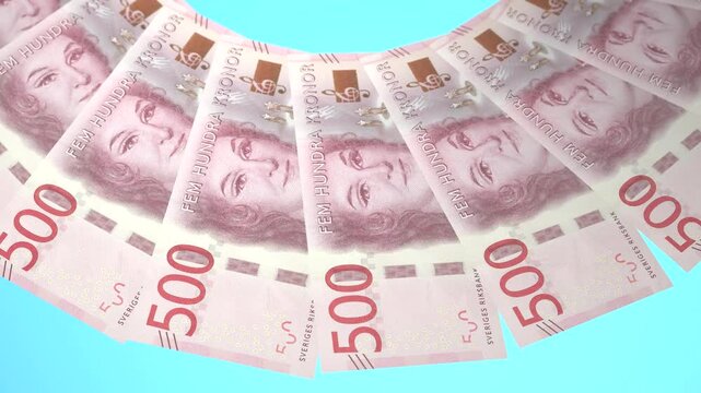 Exceptional Looping Design of 500 kronor Currency of Sweden