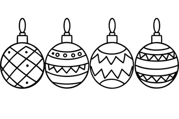 Minimalist Christmas Bauble Line Art Vector