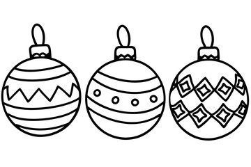 Minimalist Christmas Bauble Line Art Vector