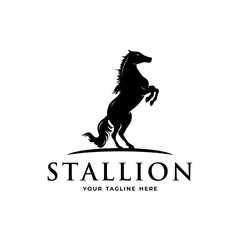 rearing horse logo silhouette