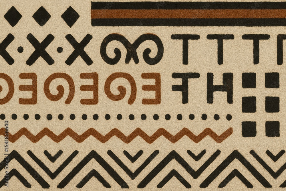 Poster abstract geometric pattern with earthy tones and bold lines for creative design projects