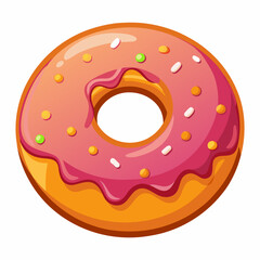 Glazed Donut Vector | Generative AI and Linocut Silhouette Design