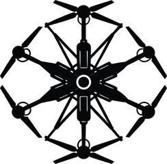 Hex copter Silhouette With Six Blades