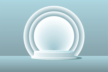 Vector illustration of a minimal cylindrical podium or pedestal used for product display, exhibition mockups, or presentation visuals.