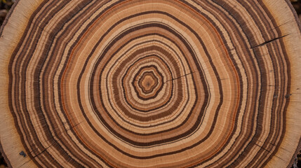 Wood grain pattern showcases concentric rings, highlighting natural textures and earthy tones. This evokes sense of warmth and organic beauty