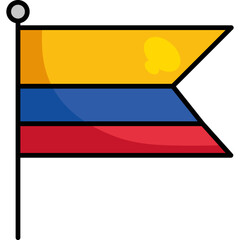 Fototapeta premium Colombian national flag in flat vector style