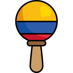 Fototapeta premium Colorful Colombian Maracas with National Flag Design