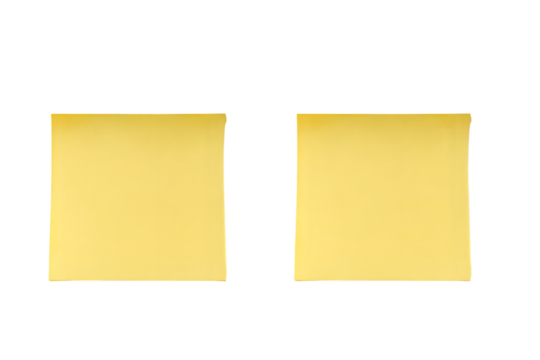 Mock-up Sticker of a post-it note, yellow paper with colored stripes on the bottom and side, white background - Powered by Adobe