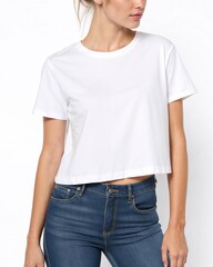 Obraz premium Woman in blank white crop top