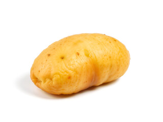 Roasted potato with golden brown skin, isolated on white, ideal for food or ingredient concepts. Generative AI