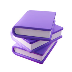 3d Stack of vibrant purple books, symbolizing knowledge and education. Vector illustration perfect for educational designs, libraries, and academic content. Trendy and modern aesthetic.