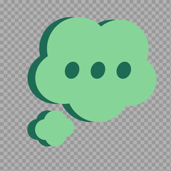 Green Thought Bubble Icon with Ellipsis Vector on Transparent Background

