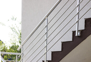 Elegant aluminum fence on the staircase.
