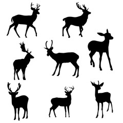 deer silhouette set