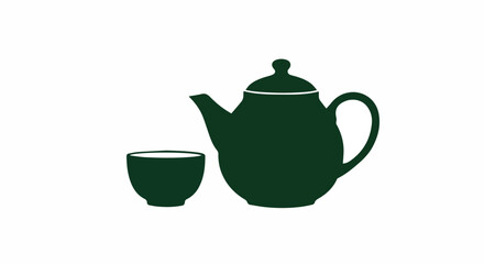 Elegant Teapot and Teacup Set on White

