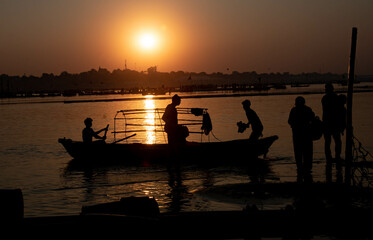 sunset on the river