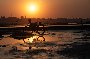 sunset on the river