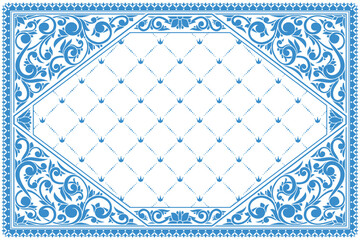Decorative ornate retro floral blank frame template